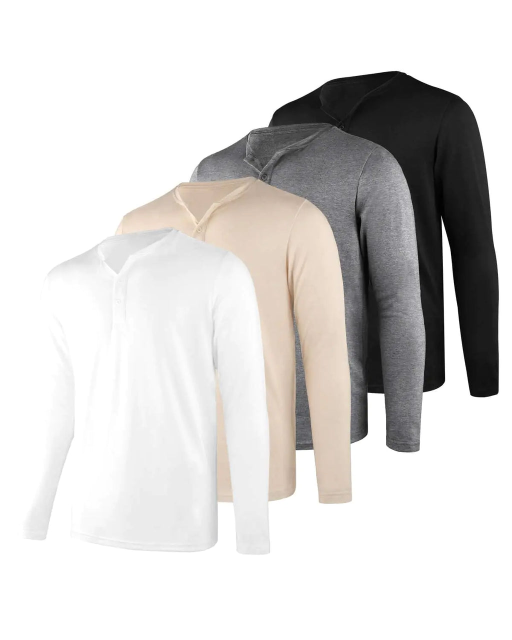 Liloak Mens Long Sleeve T Shirts 3 Pack3 Button Shirts for Men Multi ColorMens Henley Long Sleeve Breathable Tees