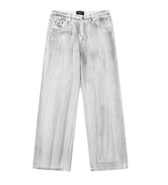 Vintage Washed Distressed Draped Jeans